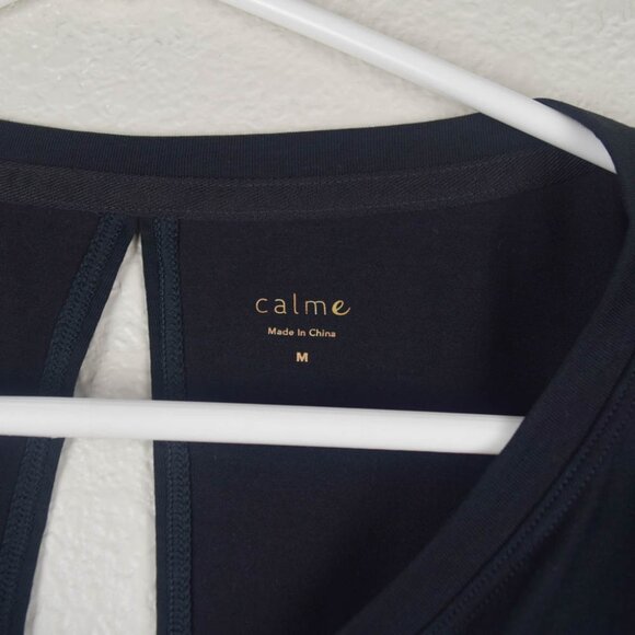 Johnny Was Calme Womens M Black Boxy Muscle Tee Tank Top Open Keyhole Back - Picture 4 of 7